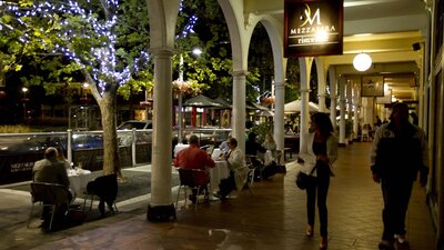 Mezzalira entrance at night