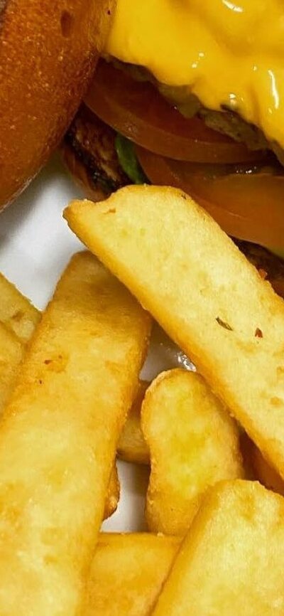 Mexican Beef Burger and Chips