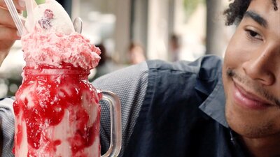 Man appreciating his FreakShake ™