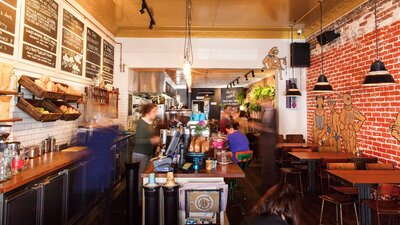 Rustic cafe interior