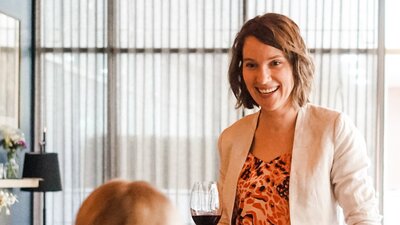Emma Shaw of Pique Nique serves a local Canberra wine