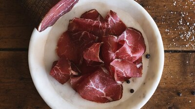 Poachers Pantry cold smoked meat breasola