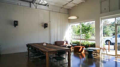 Communal table and lounge area