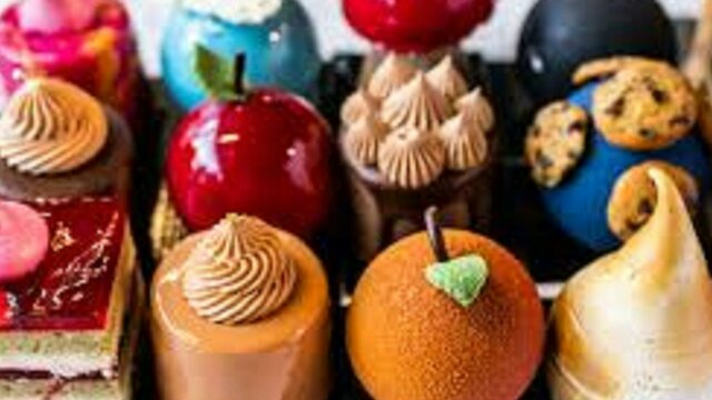 A selection of colourful cakes