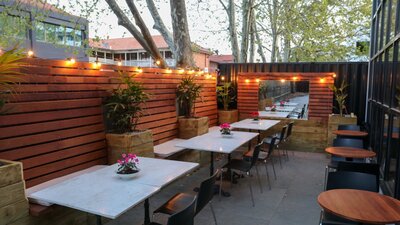 The outside area for Romanée Wine Bar