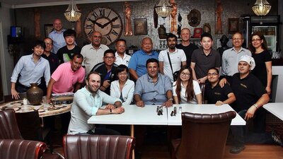 Group of people smiling at the camera