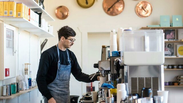 Barista at Salters Making Coffee Barista at Salters Making Coffee