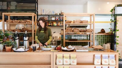 Person behind counter