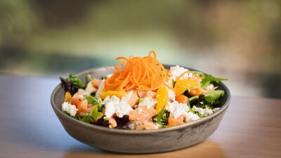 Smoked salmon and marinated fetta salad