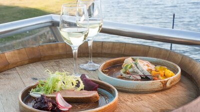 Examples of food available at the Yacht Club