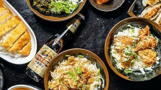 Japenese food and drinks from above