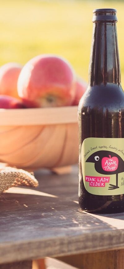 Local produce The bowl of apples picked from the orchard is made into The Apple Thief ciders.