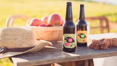 The bowl of apples picked from the orchard is made into The Apple Thief ciders.
