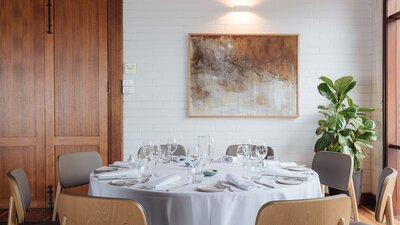 Round table in dining room