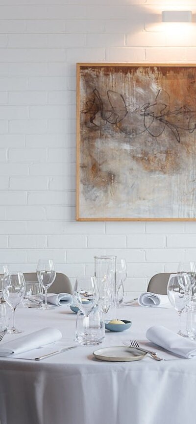 Round table in dining room