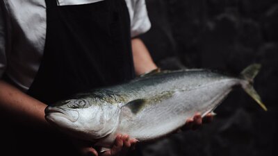 Chef with fish