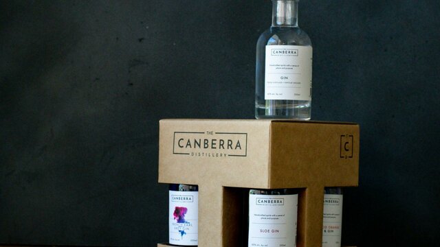 Gin Cube Four 200ml Bottles packaged in a cube