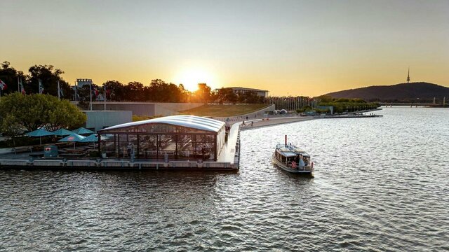 The Jetty Canberra sunset on Lake Burley Griffin at The Jetty Canberra