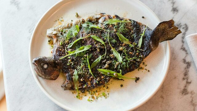 Butterfly local trout at Three Blue Ducks Butterfly local trout at Three Blue Ducks