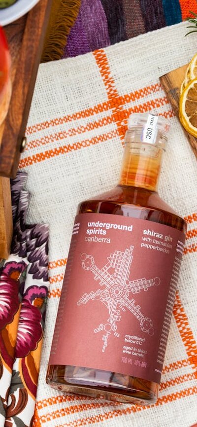 Underground Spirits Shiraz Gin set in a picnic