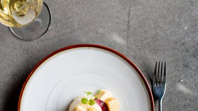 Desert and a glass of matching wine