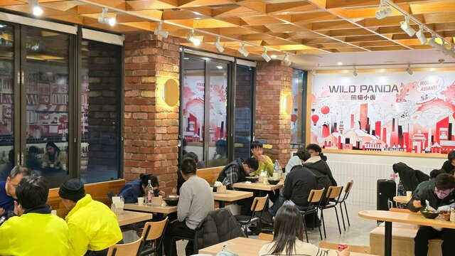 People enjoying dinner at wild panda dinner at wild panda