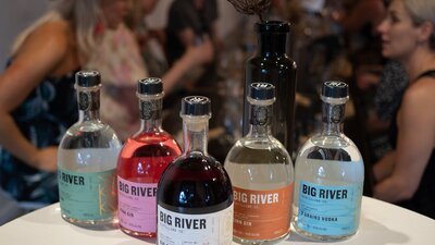 Big River's full range being enjoyed by a party who booked the tour & taste  with their distillery