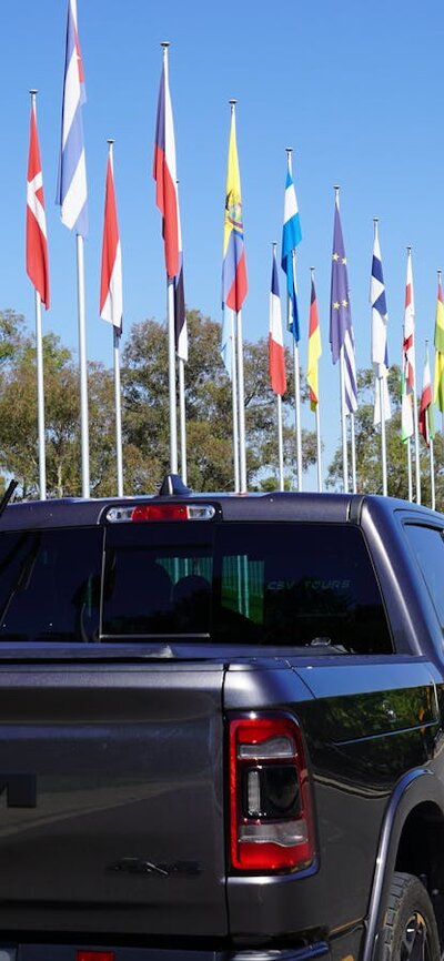 International Flag Display Lake Burley Griffin Canberra Sightseeing Tour International Flag Display on Lake Burley Griffin