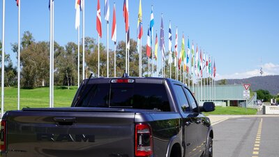 Canberra Sightseeing Tour International Flag Display Lake Burley Griffin