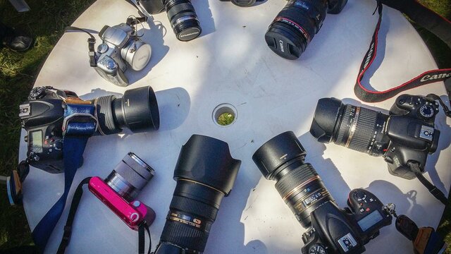 Shoot to thrill A range of digital cameras on a table