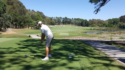 A tee shot on 14th