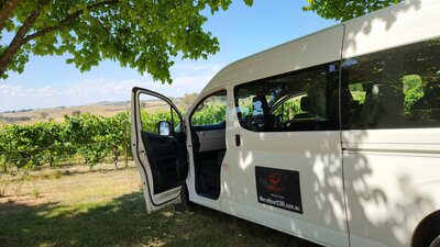 12 seater parked at a winery