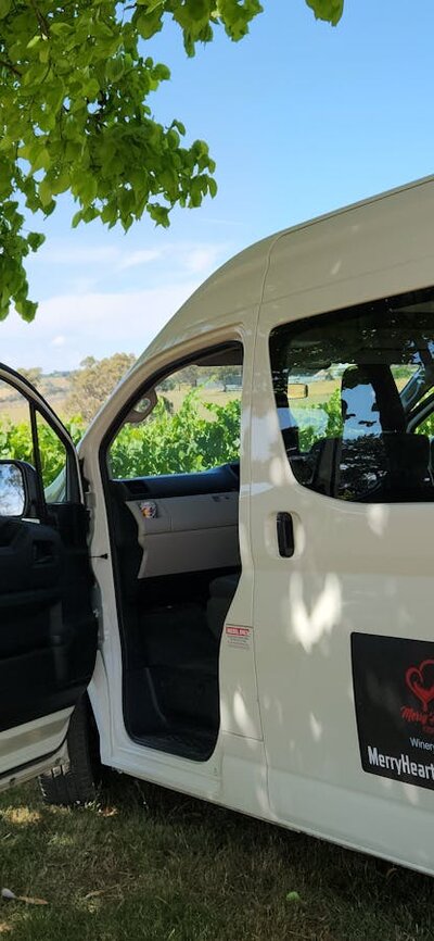 12 seater parked at a winery