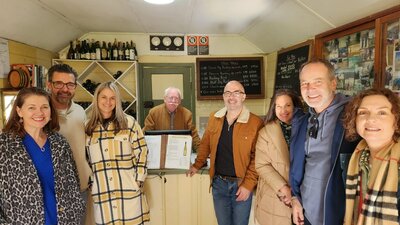 Group photo at Helm Wines with Ken Helm