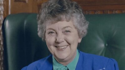 Joan Child sitting in the Speaker's chair