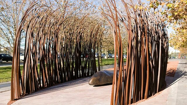 Fire and Water artwork at Reconciliation Place Fire and Water artwork at Reconciliation Place