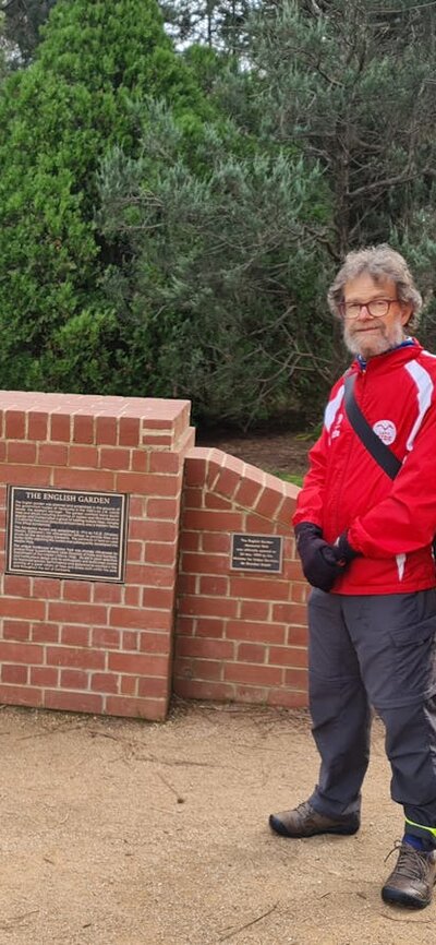 Rotarians at English Garden wall