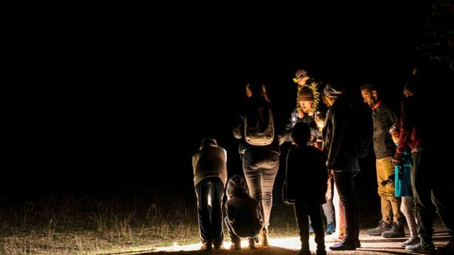 Group of people at night