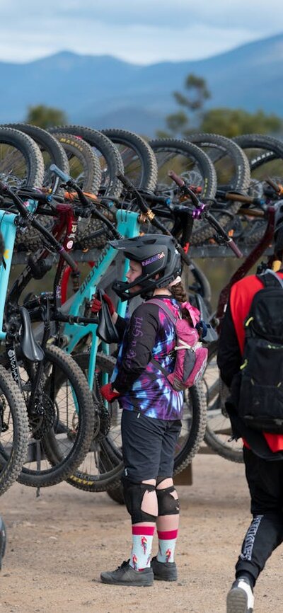 Bikes on shuttle at top. What an amazing view!