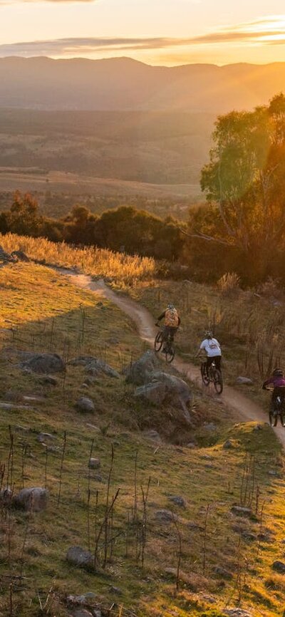 Western trails at sunset