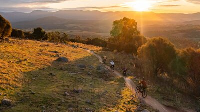 Western trails at sunset