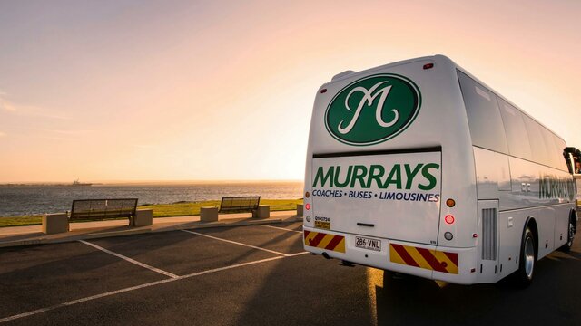 Sunset departure with a Murrays Canberra bus service. canberra bus
