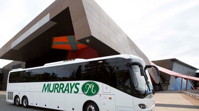 Murrays bus outside the National Museum of Canberra