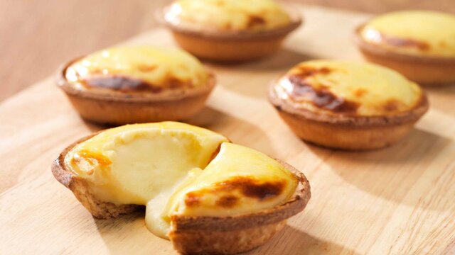 Baked cheese tarts melting.