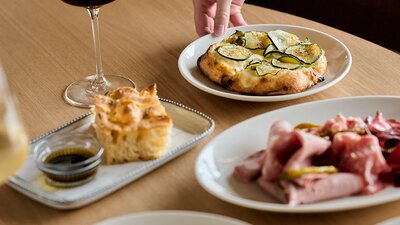 Mediterranean food styles on a table