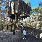 © Credit Sandra Lin Children playing in a treehouse ship structure at the National Botanic Gardens playground | © Credit Sandra Lin