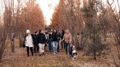 A group on a tour in a truffle farm