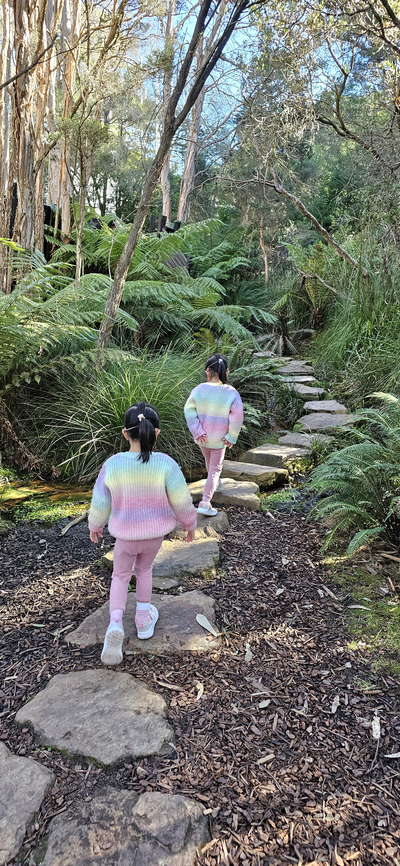 Chlidren play at the National Botanic Gardens' nature playground