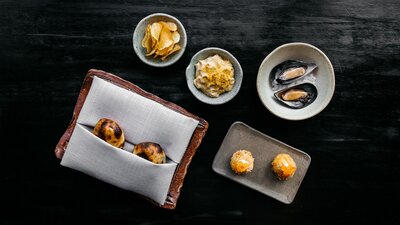 Various food presented at Pilot. Restaurant