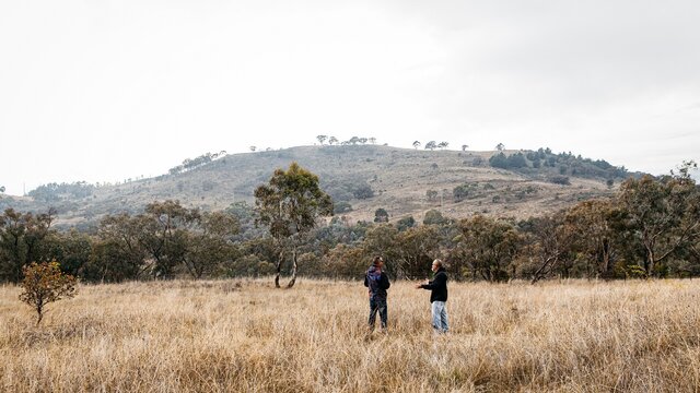 Two men in a nature reserve